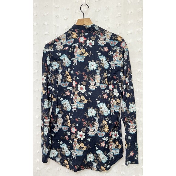 PAUL SMITH Button Front FLORAL Cotton Shirt Men's L Italy Made - Picture 5 of 6
